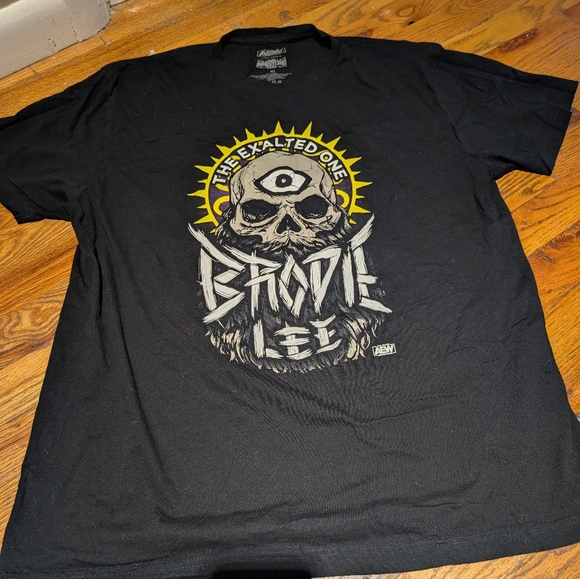 Aew Wrestling Black Skull Graphic Tee - Picture 1 of 4
